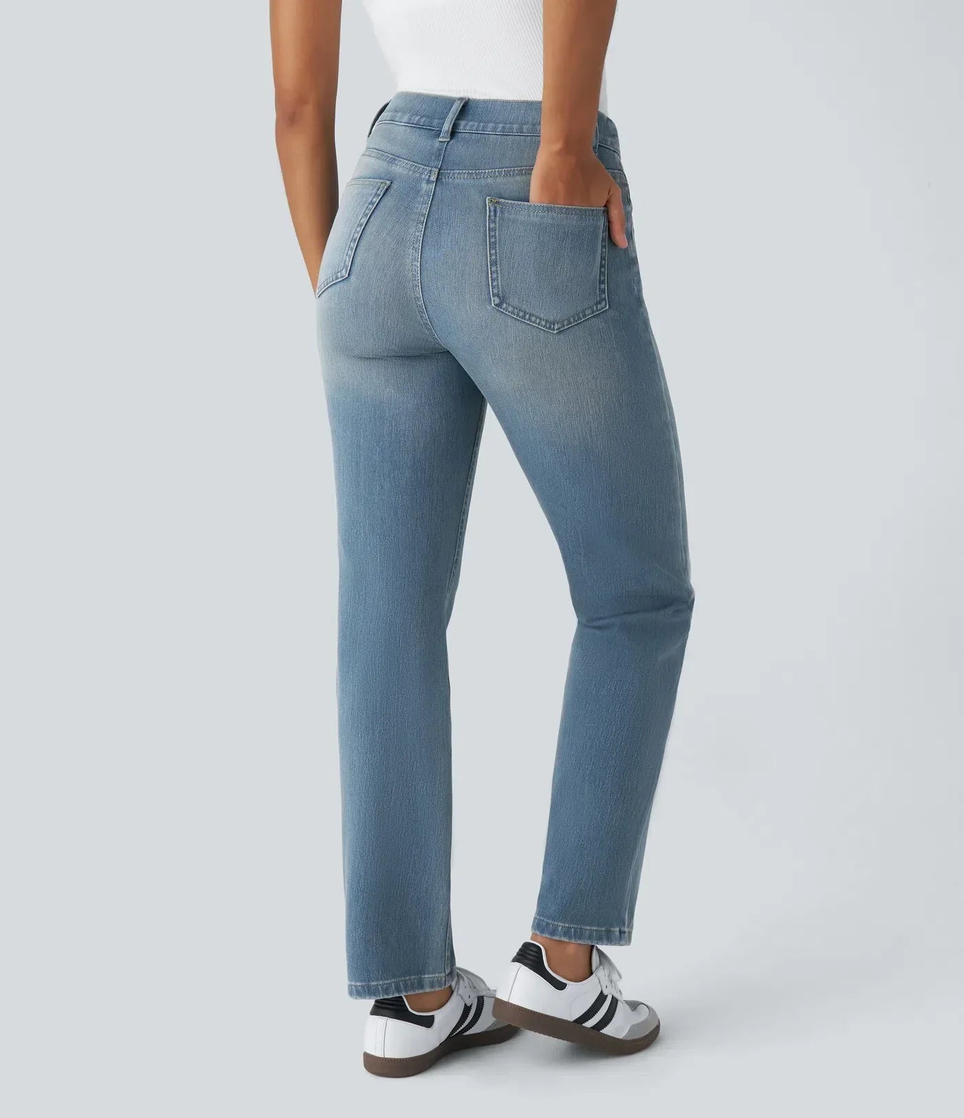 Damen - Bequeme elastische Hose - Stylisch & vielseitig für jeden Tag - Komfort und Stil vereint