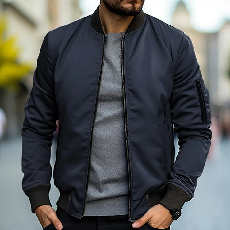 Herren - Bomberjacke - Leichter Zip-Up Style - Polyester Baumwoll - Bequeme Alltagskleidung für stilvolle Outfits