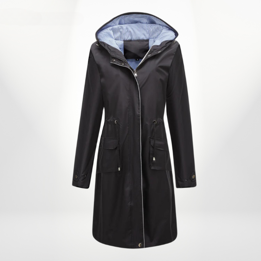 Damen - Trenchcoat mit Kapuze - Wasserdichter - Stylische & funktionelle - Oberbekleidung für jeden Anlass