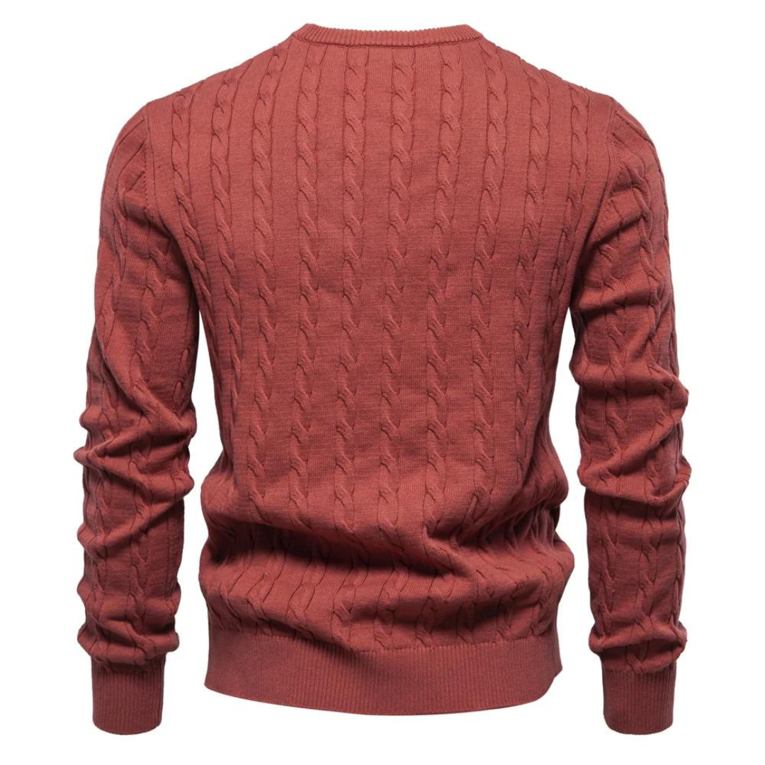 Herren - Zopfstrick Pullover - Weicher Stoff - Warmer Ponty - Lässiger und bequemer Pullover für jeden Anlass