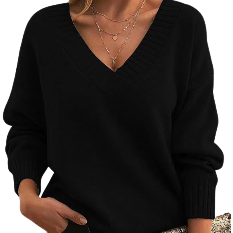 Damen - Kaschmirpullover mit V-Ausschnitt - Weicher Strick - Perfekten Alltagslook