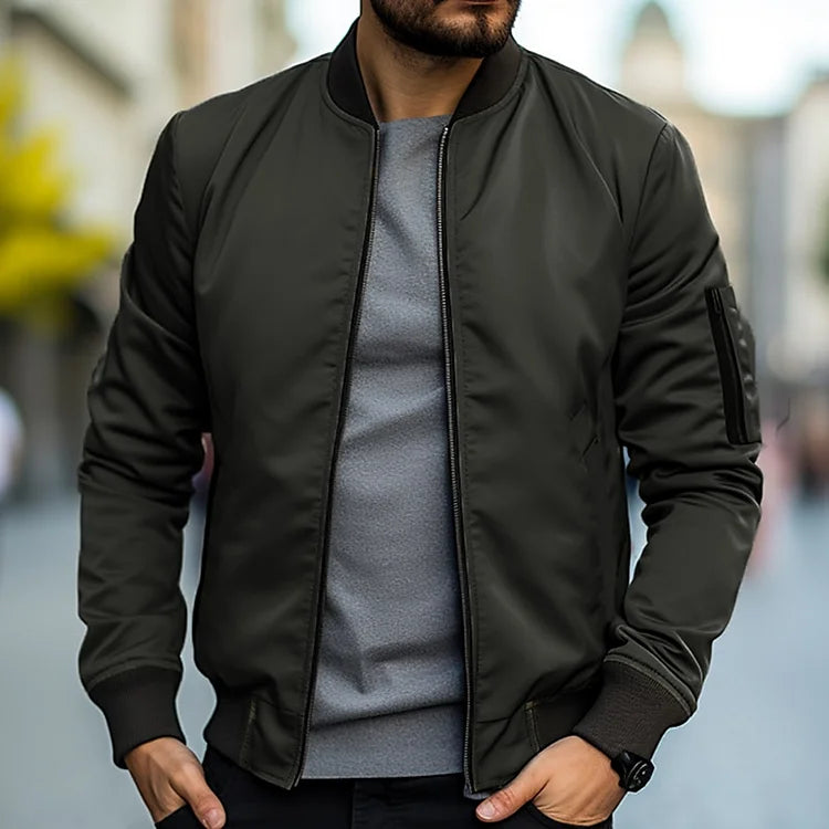 Herren - Bomberjacke - Leichter Zip-Up Style - Polyester Baumwoll - Bequeme Alltagskleidung für stilvolle Outfits