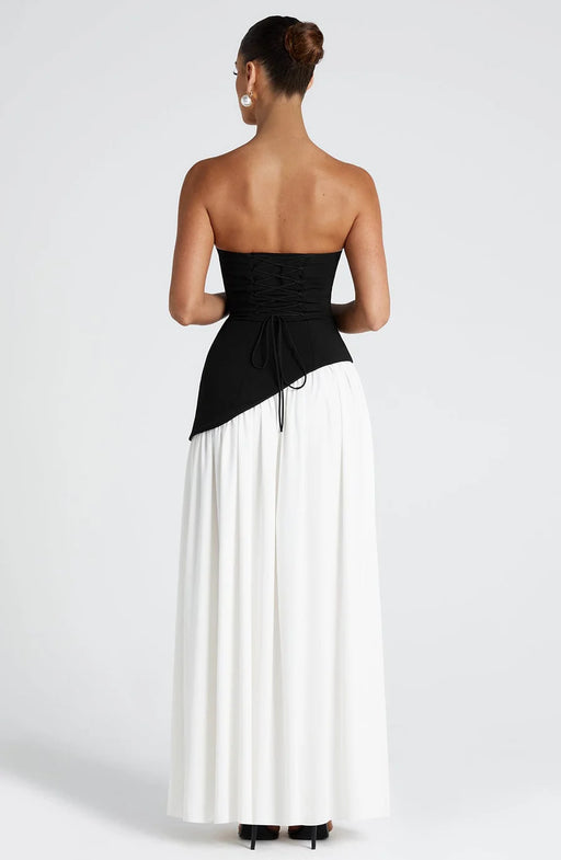 Damen - Trägerloses Abendkleid - A-Linie mit Schlitz - Elegantes Design für besondere Anlässe
