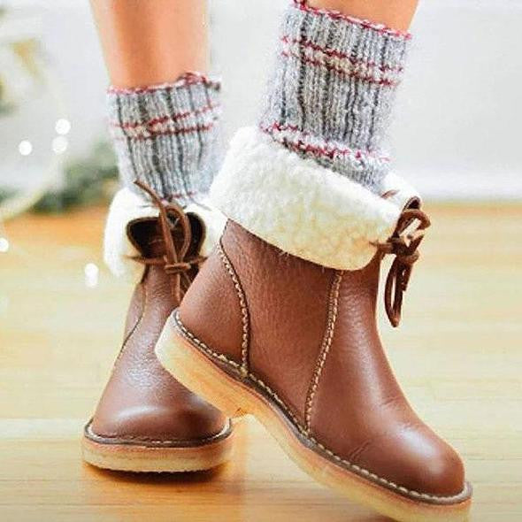 Damen - Winterstiefel - Pelzgefüttert & Wasserdicht - Stylische Schuhe für kaltes Wetter