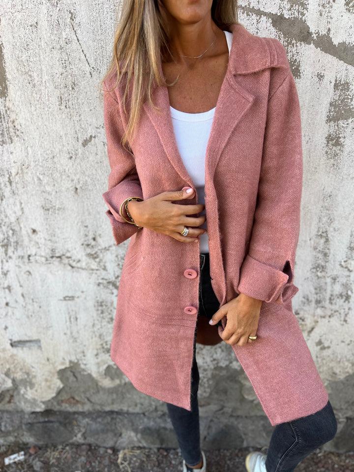 Damen - Lässiger langer Mantel - Manschetten - Stylische & bequeme Outerwear für jeden Anlass