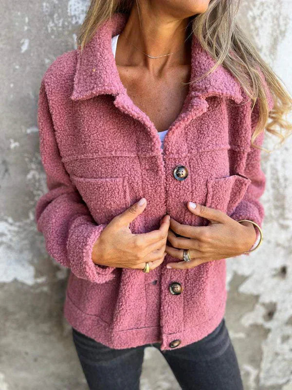 Damen - Kurze Jacke - Weiche Wolle mit Revers - Stylisches Mode-Essential für jeden Anlass