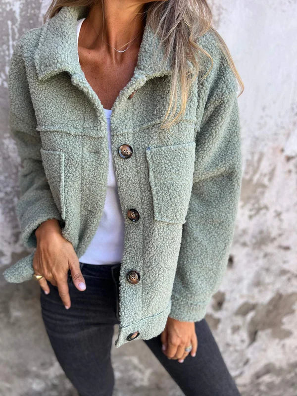 Damen - Kurze Jacke - Weiche Wolle mit Revers - Stylisches Mode-Essential für jeden Anlass