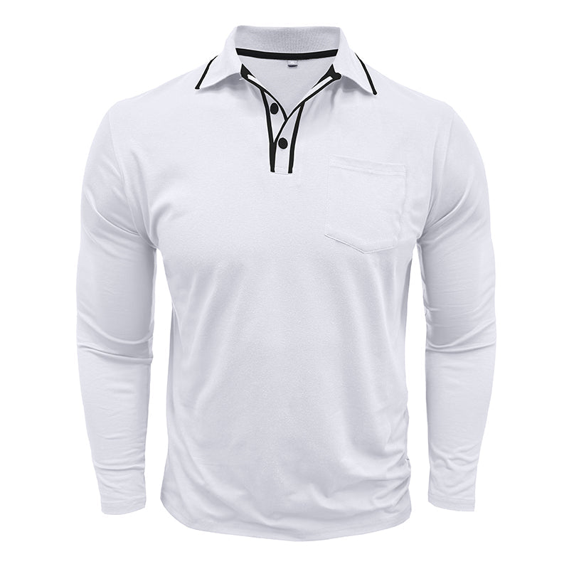 Herren - Poloshirt - Weiche Baumwollmischung - Langen Ärmeln - Stilvolle Freizeitmode für jeden Anlass