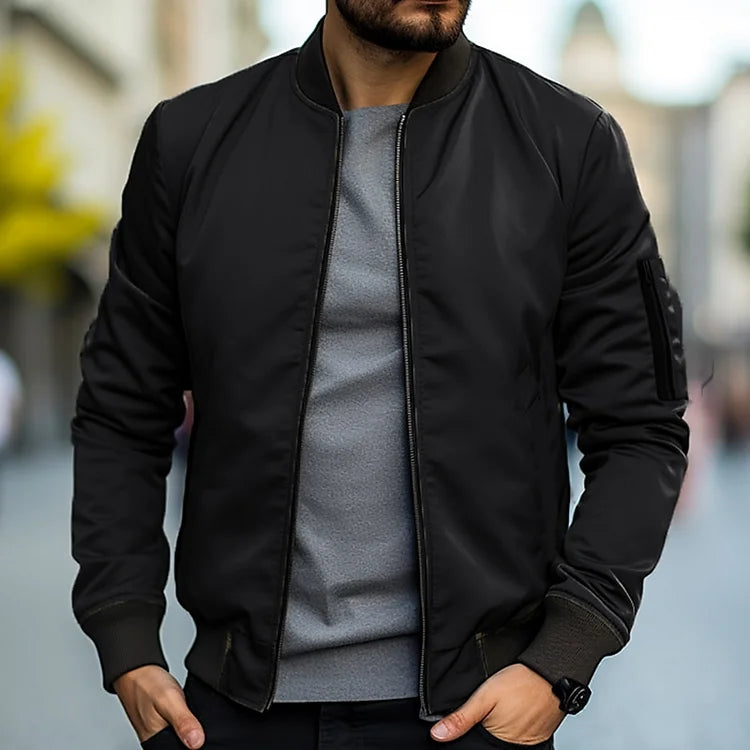 Herren - Bomberjacke - Leichter Zip-Up Style - Polyester Baumwoll - Bequeme Alltagskleidung für stilvolle Outfits