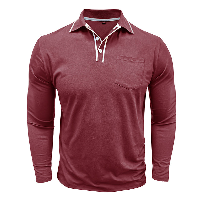 Herren - Poloshirt - Weiche Baumwollmischung - Langen Ärmeln - Stilvolle Freizeitmode für jeden Anlass