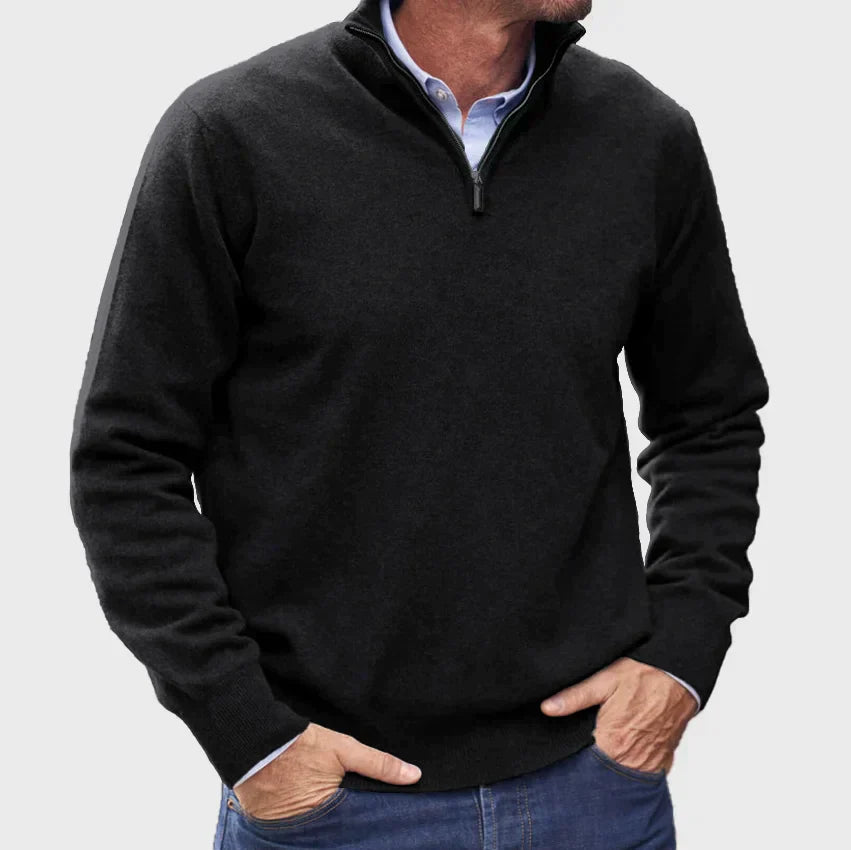 Herren - Pullover - Reinem Kaschmir - Reißverschluss - Eleganter Pullover für stilvolle Outfits