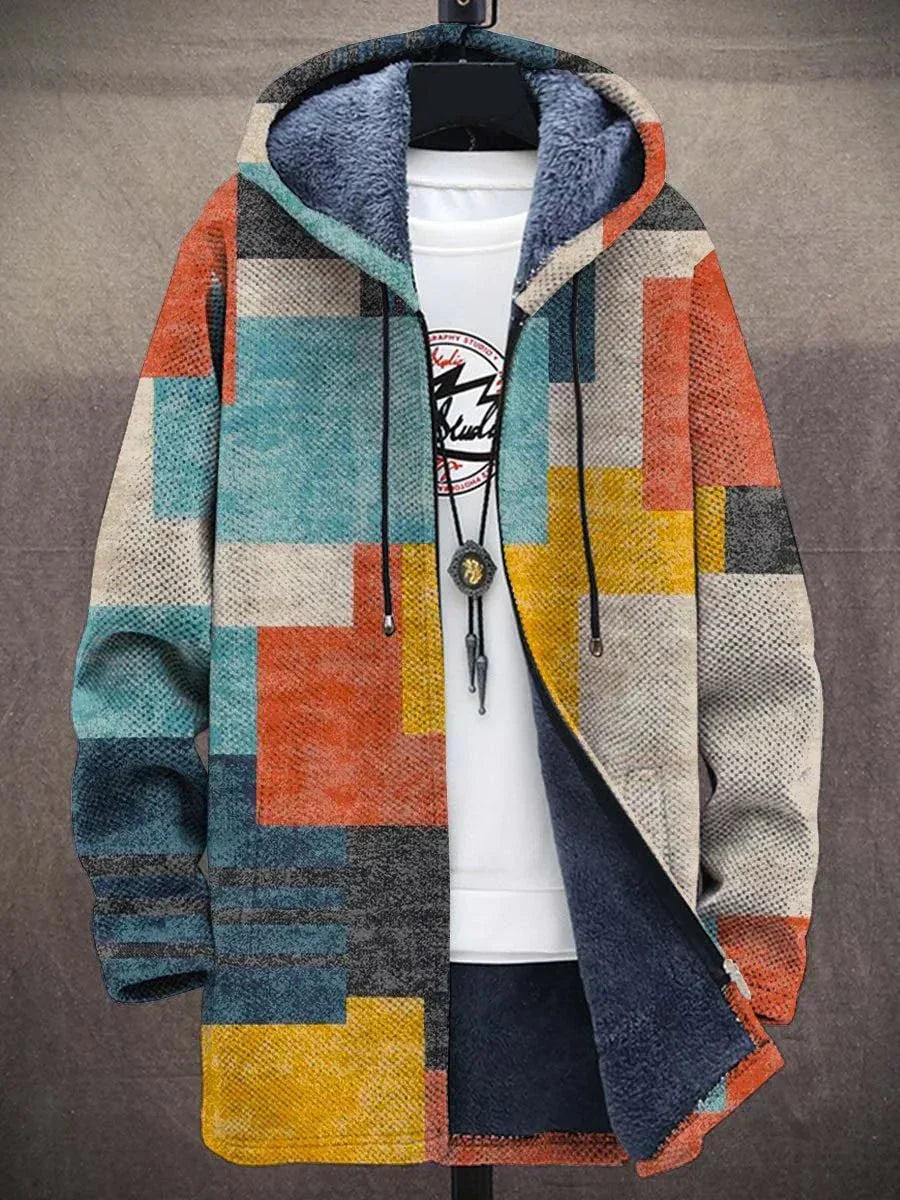 Damen - Luxuriöse Strickjacke mit Kunstdruck - Weiches Material - Stilvolles Lagenlook-Essential für jeden Anlass