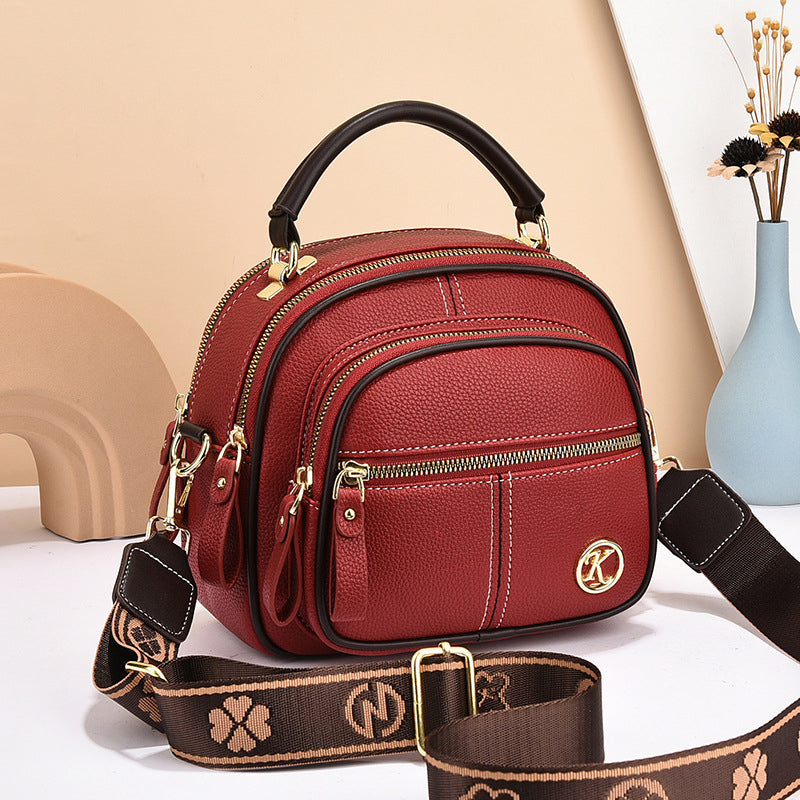 Katy™ Verstellbare Ledertasche mit breitem Schultergurt