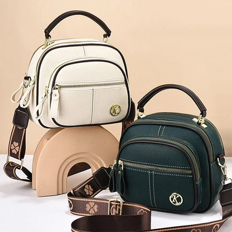 Katy™ Verstellbare Ledertasche mit breitem Schultergurt