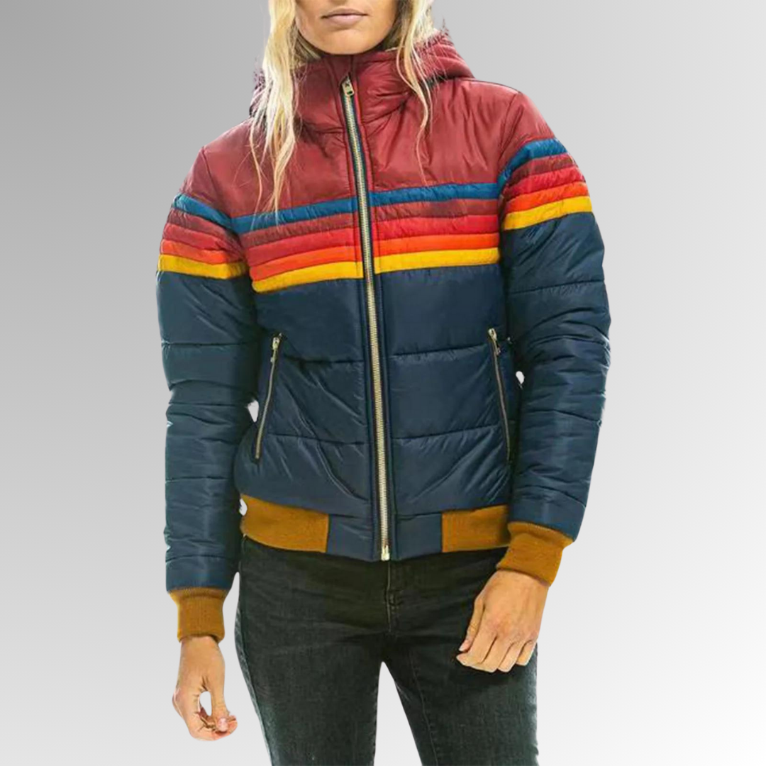 Damen - Retro-Jacke - Baumwoll-Mischung - Isoliert für optimalen Kälteschutz - Stilvoller Begleiter für kaltes Wetter
