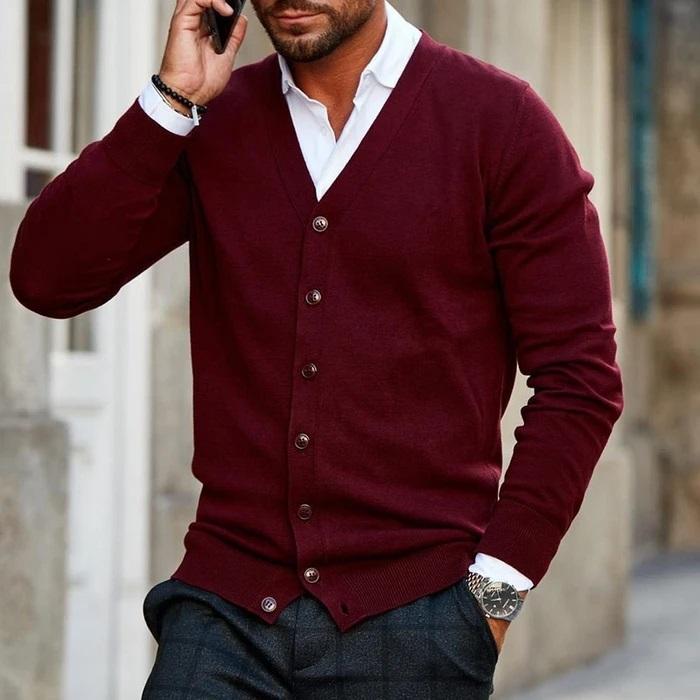 Herren - Lässiger Cardigan - Weicher Strick - Stilvolles Layering für jeden Anlass
