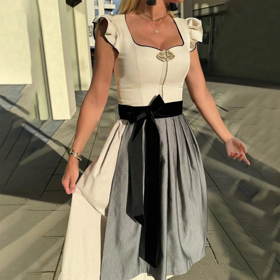 Damen Weiß Oktoberfest Dirndl Kleid