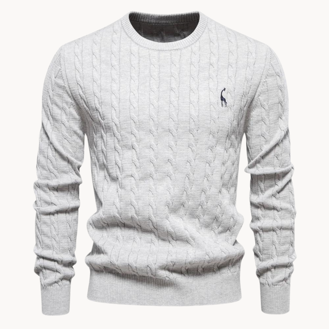 Herren - Zopfstrick Pullover - Weicher Stoff - Warmer Ponty - Lässiger und bequemer Pullover für jeden Anlass