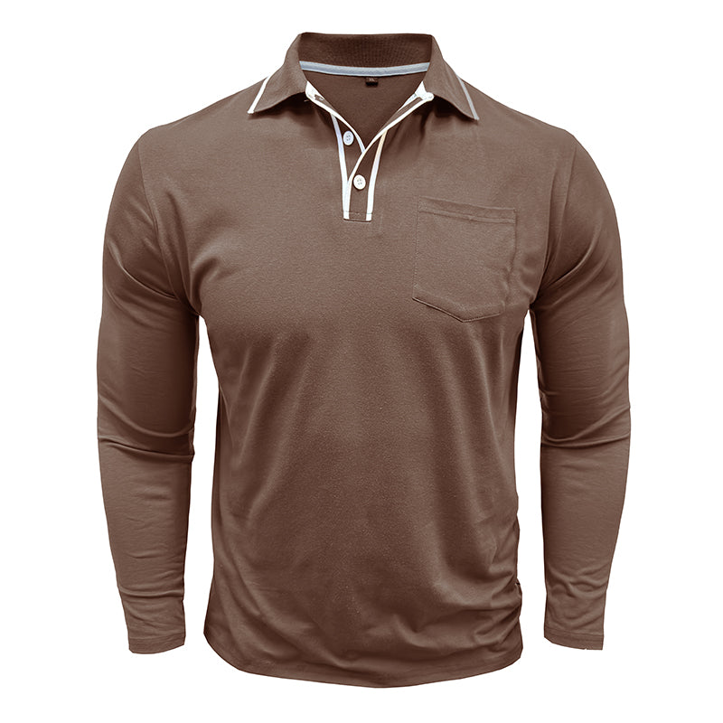 Herren - Poloshirt - Weiche Baumwollmischung - Langen Ärmeln - Stilvolle Freizeitmode für jeden Anlass