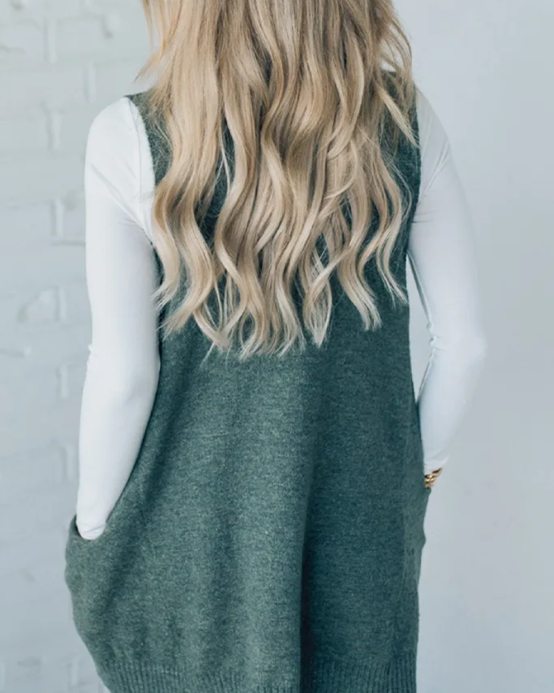 Damen - Kuschelige Strickweste - Weiches Material - Stylisches Layering-Essential für jede Jahreszeit