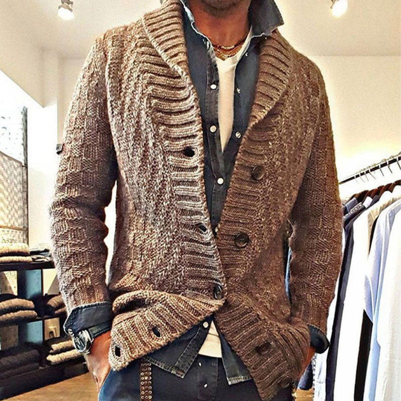 Herren - Strickjacke - Vintage Revers - Stilvoller und bequemer Überwurf für jeden Anlass