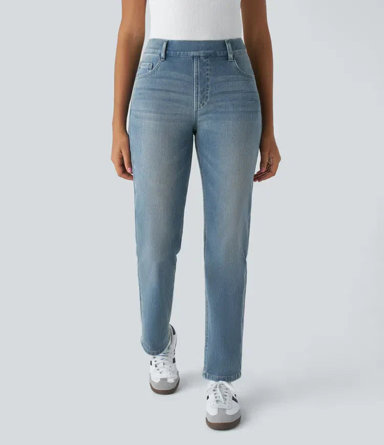Damen - Bequeme elastische Hose - Stylisch & vielseitig für jeden Tag - Komfort und Stil vereint