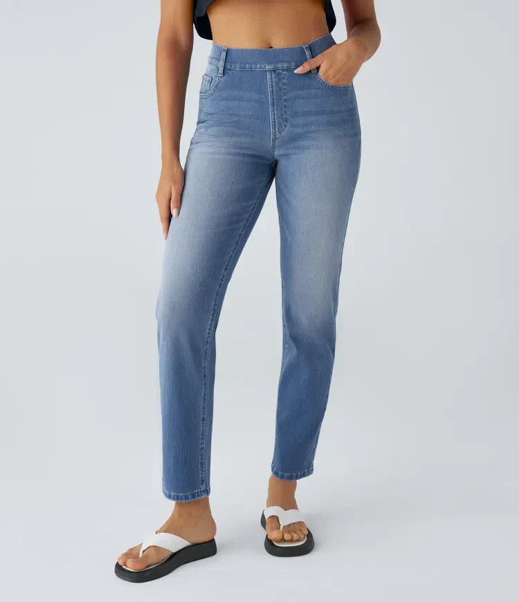 Damen - Bequeme elastische Hose - Stylisch & vielseitig für jeden Tag - Komfort und Stil vereint