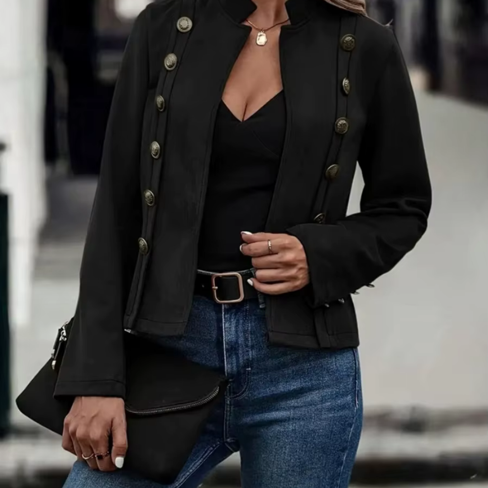 Damen - Vintage Übergangsjacke - Hochwertigem Material - Eleganter Stil - Zeitlose Mode für jeden Tag