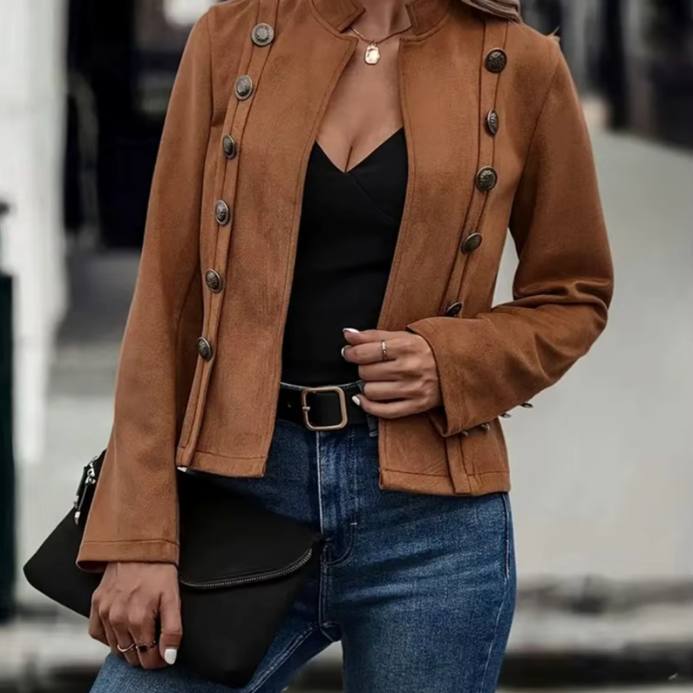 Damen - Vintage Übergangsjacke - Hochwertigem Material - Eleganter Stil - Zeitlose Mode für jeden Tag