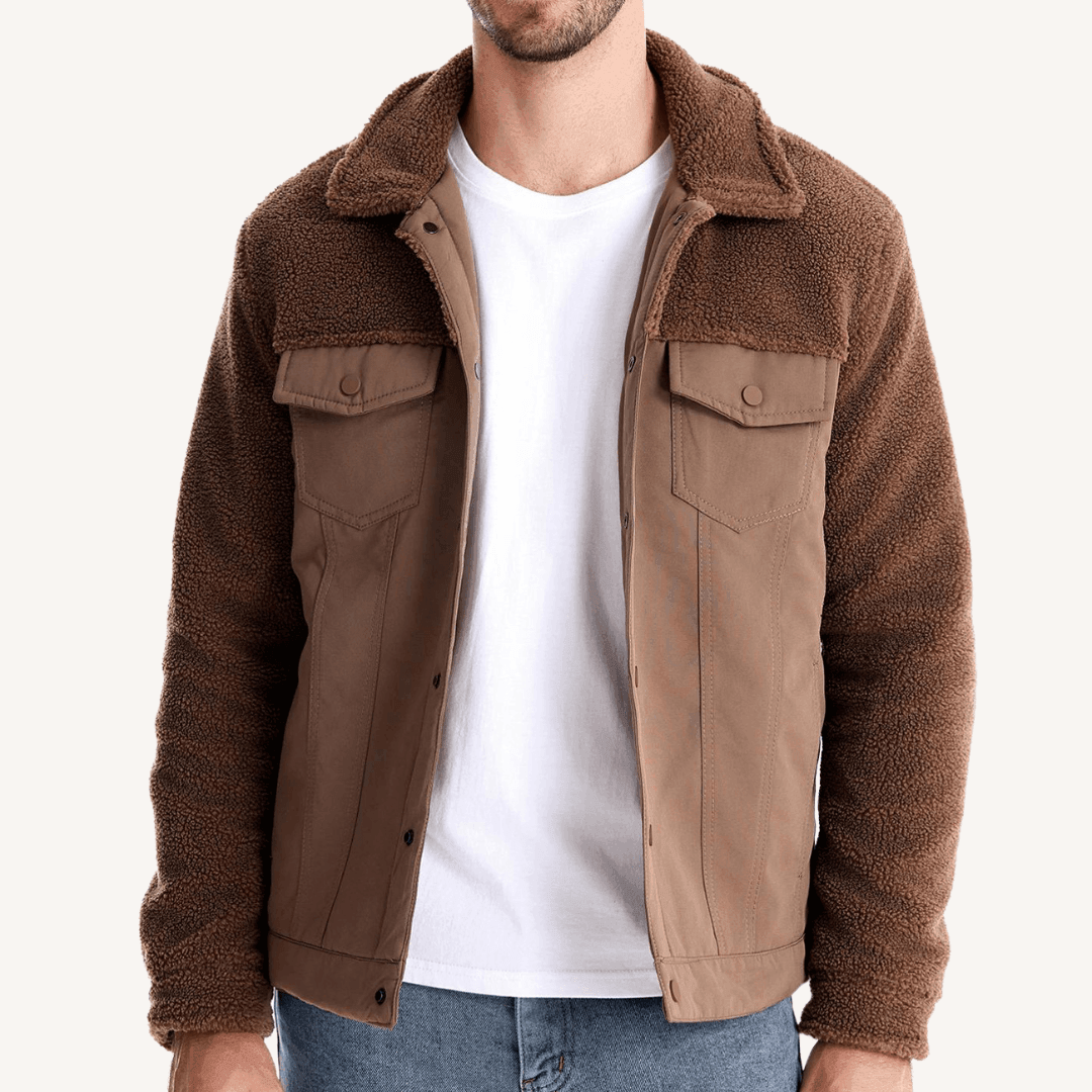 Herren - Stylische Patchwork Jacke - Gemütliches Material & Einzigartiges Design - Ideal für Freizeit