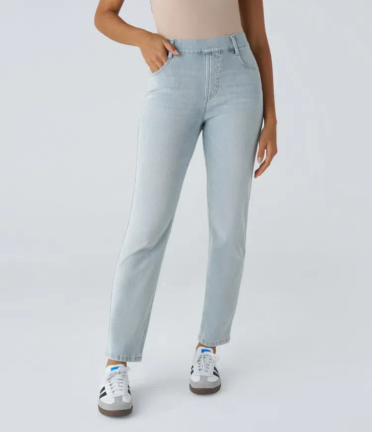 Damen - Bequeme elastische Hose - Stylisch & vielseitig für jeden Tag - Komfort und Stil vereint