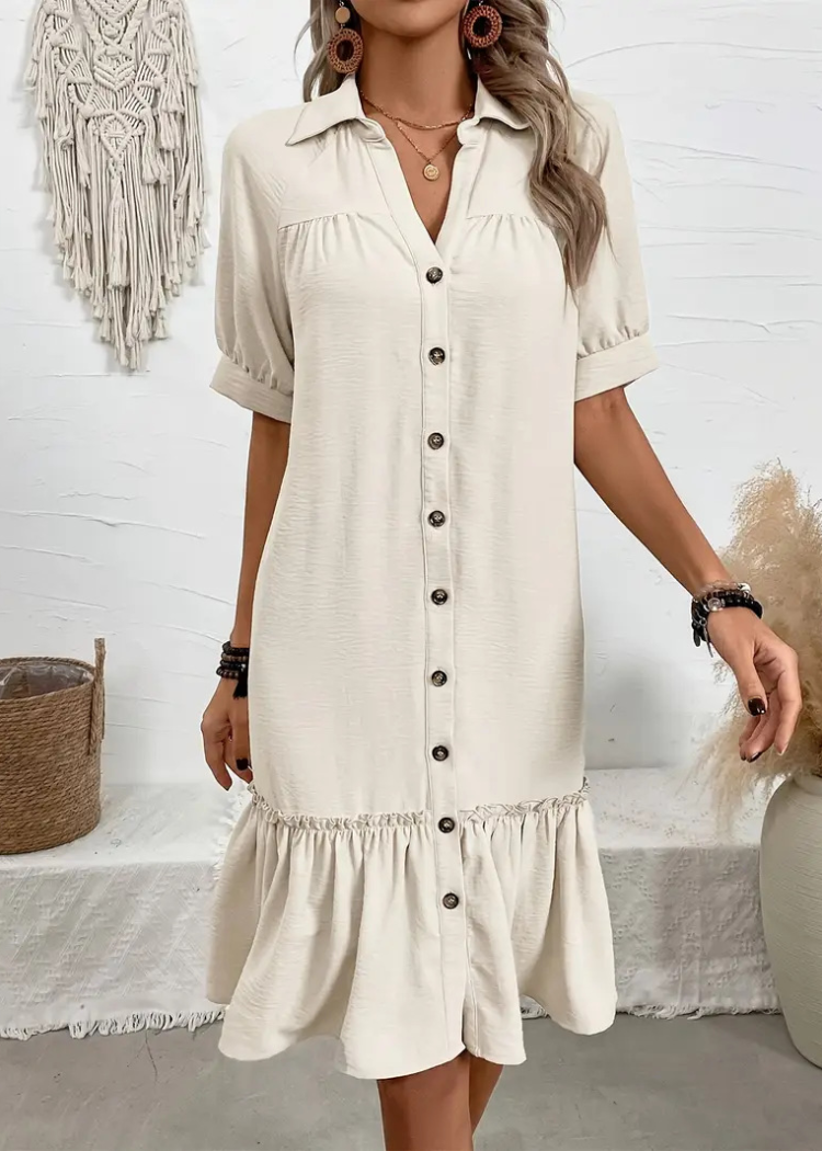 Damen - Lässiges A-Linien Kleid - Baumwollmischung - Ultimativen Komfort - Ideal für den Alltag