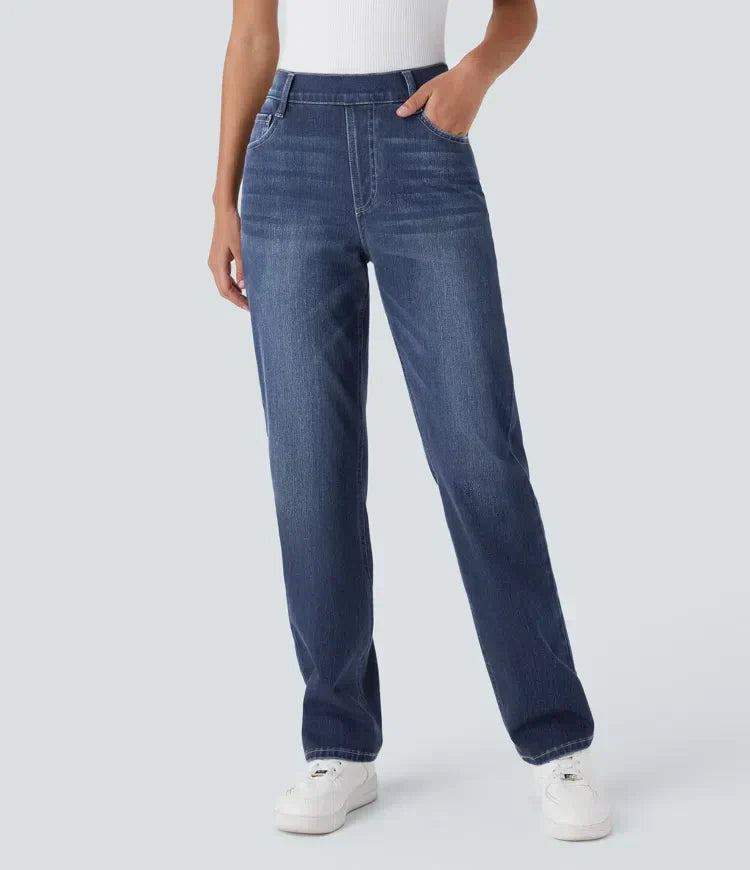 Damen - Bequeme elastische Hose - Stylisch & vielseitig für jeden Tag - Komfort und Stil vereint