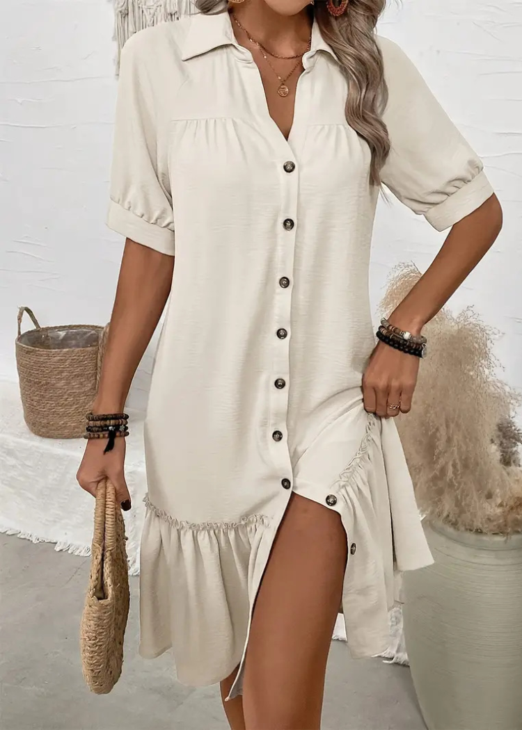 Damen - Lässiges A-Linien Kleid - Baumwollmischung - Ultimativen Komfort - Ideal für den Alltag