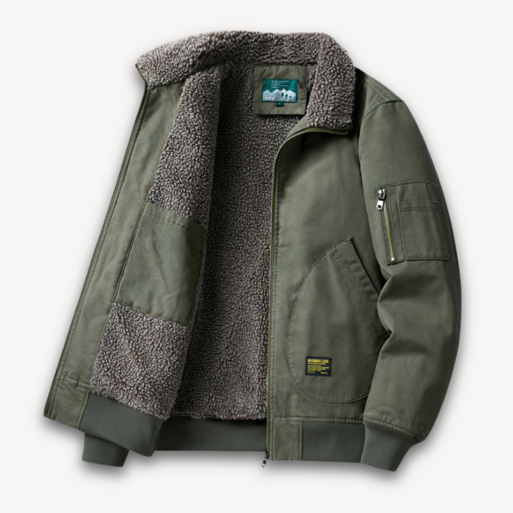 Herren - Sherpa-gefütterte Arbeitsjacke - Baumwoll - Kuschelig & strapazierfähig - Ideal für kalte Wetterabenteuer