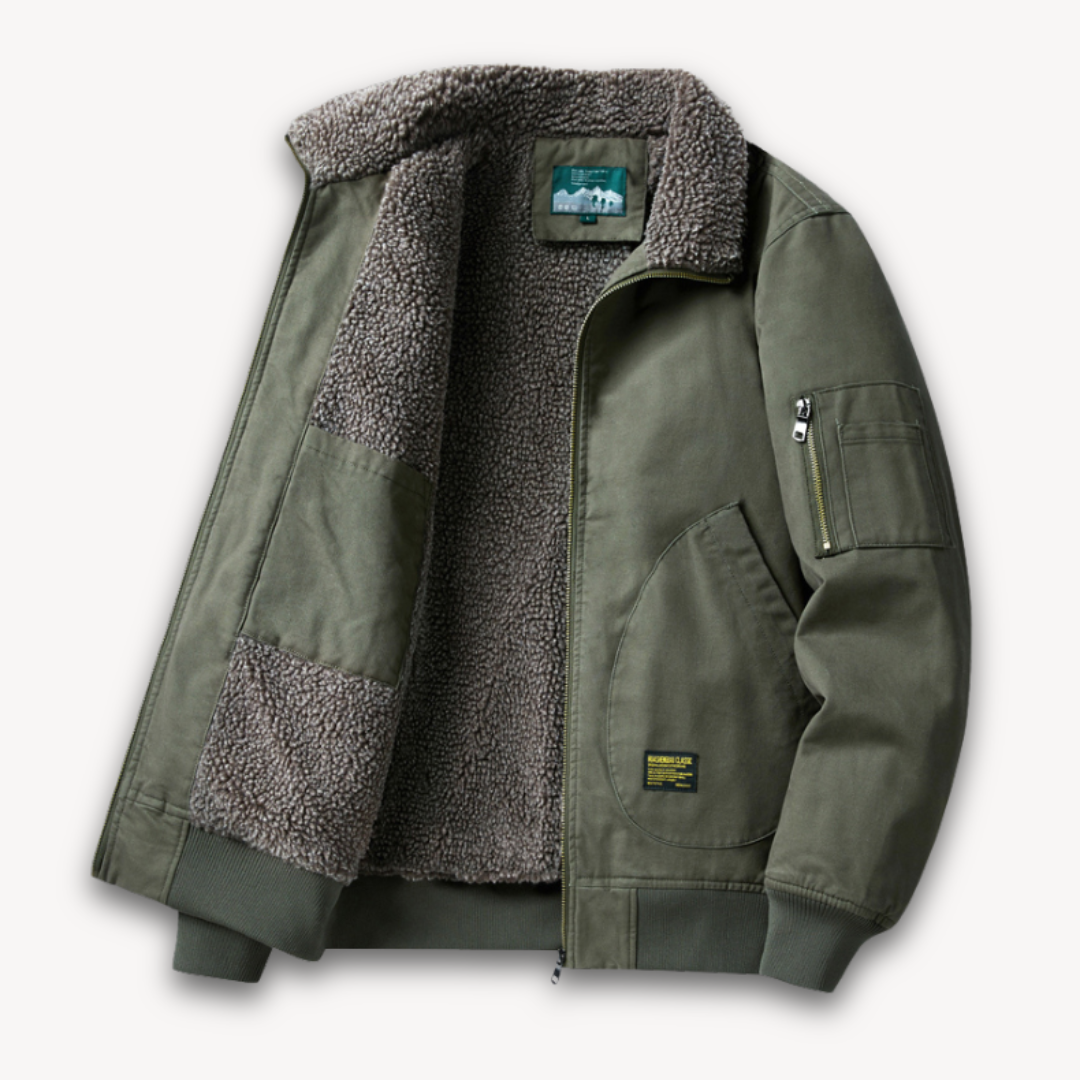 Herren - Sherpa-gefütterte Arbeitsjacke - Baumwoll - Kuschelig & strapazierfähig - Ideal für kalte Wetterabenteuer
