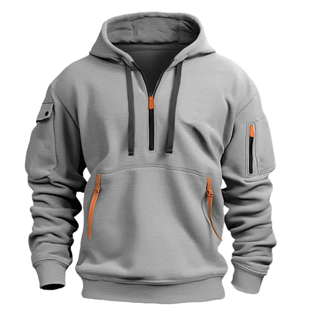 Herren -  Kapuzenpulli - Baumwollmischung  - Langarm mit Taschen - Bequemer Casual Sweatshirt für jeden Anlass