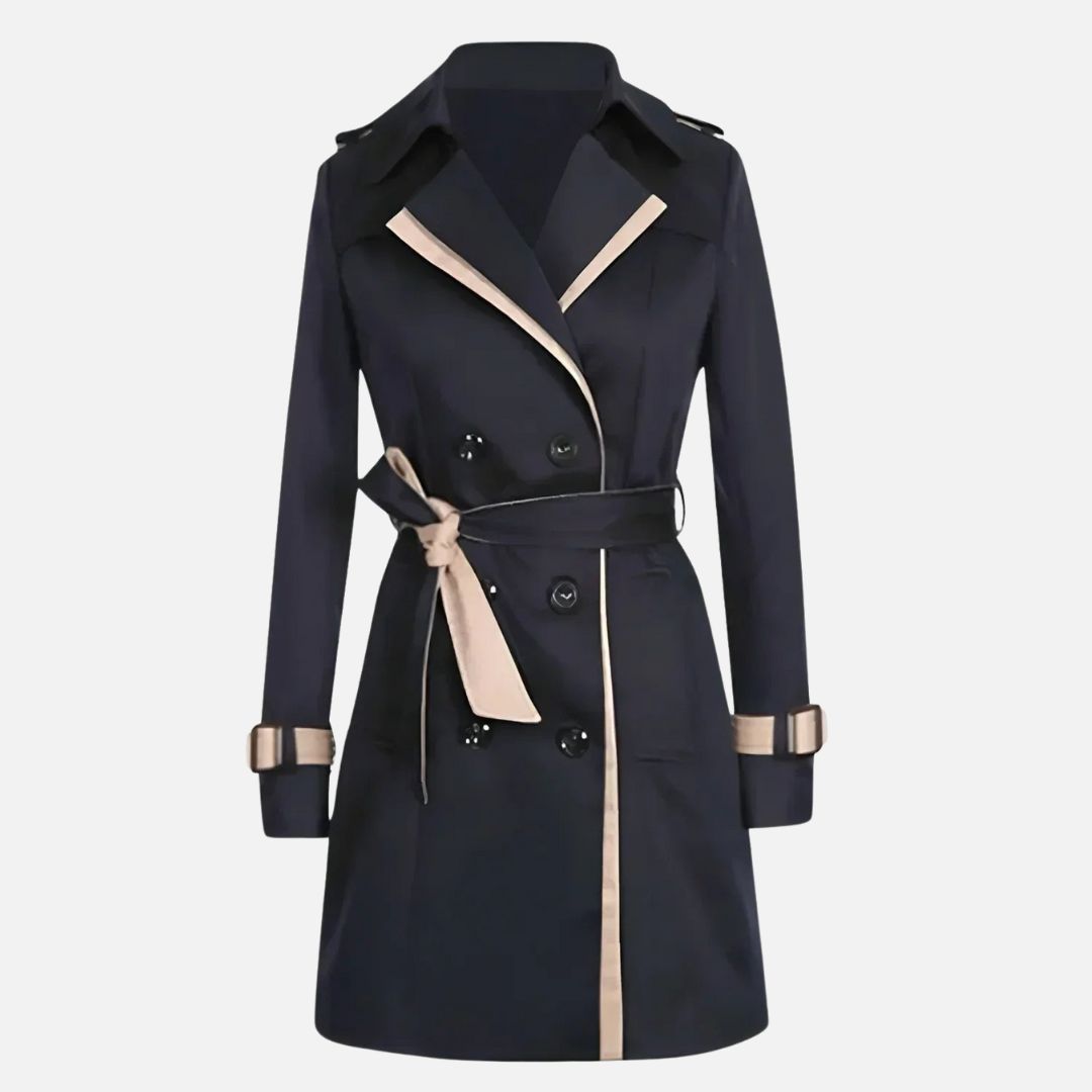 Damen - Langer Trenchcoat - Wasserdichter - Strapazierfähigem Material - Stilvoller Regenschutz