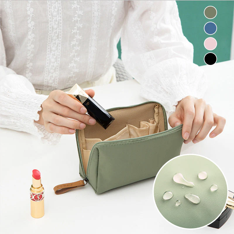 Cosmetica® - Einfarbige Kosmetiktasche mit Doppelreißverschluss