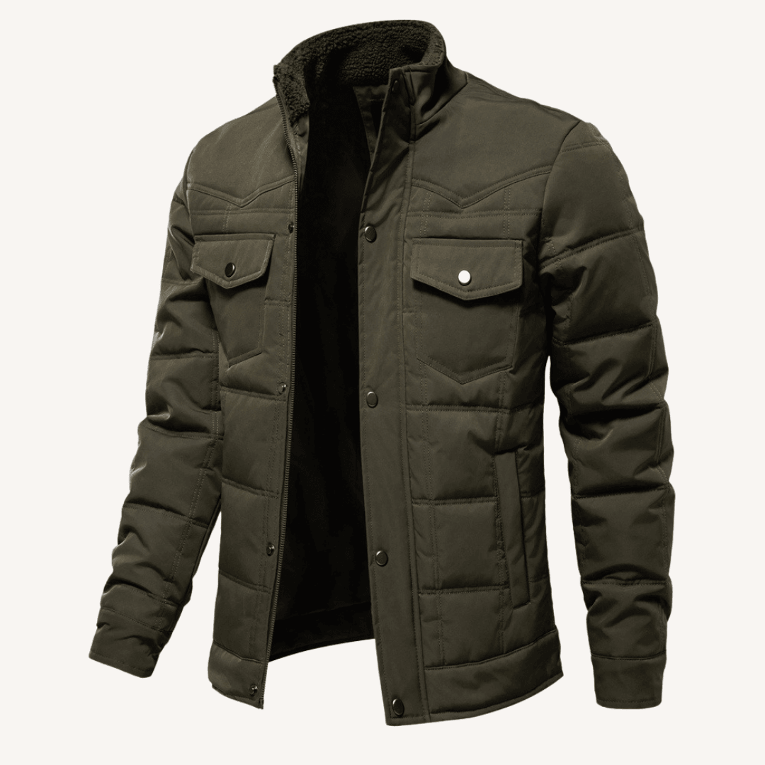 Herren - Stehkragen Jacke - Fleece Gefütterte - Warme und stylische Oberbekleidung für jede Gelegenheit