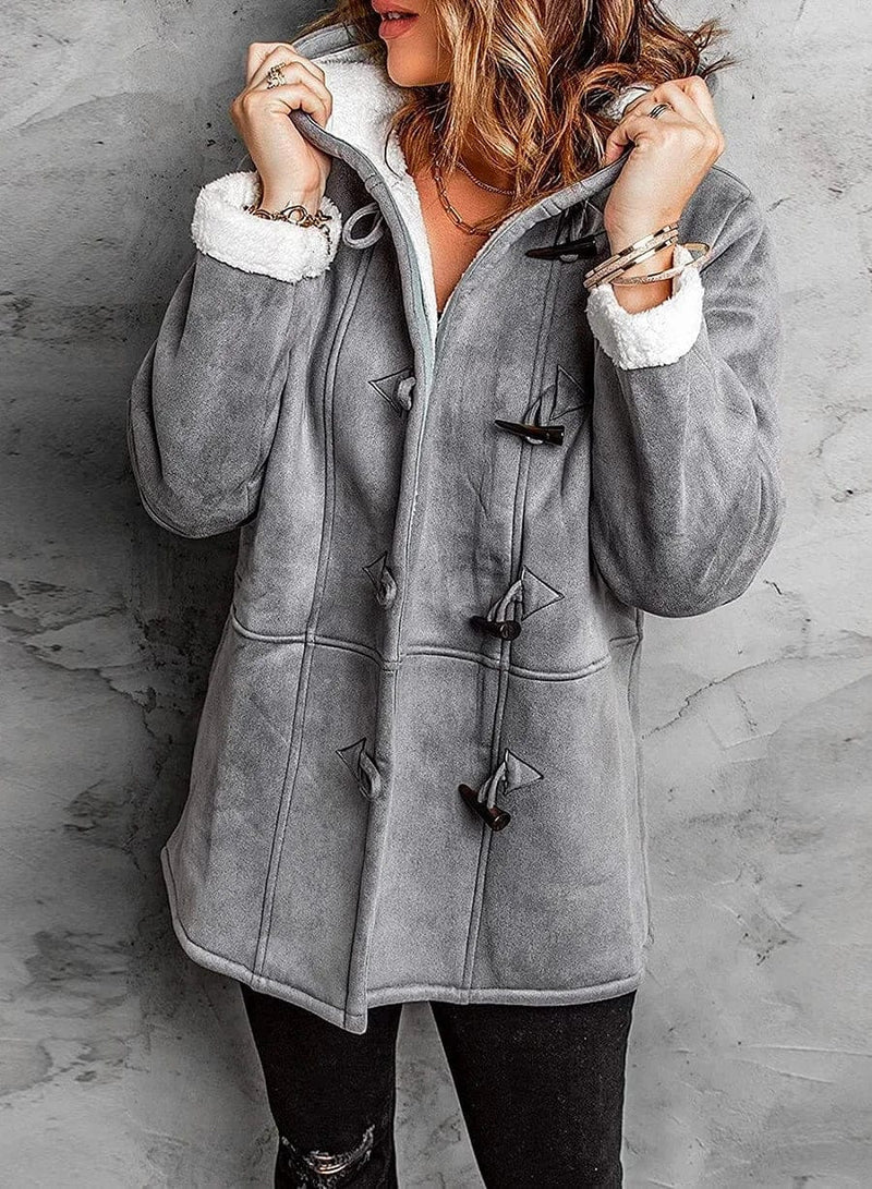 Damen - Mantel mit Kapuze - Fleece gefüttert - Winter Outdoorbekleidung