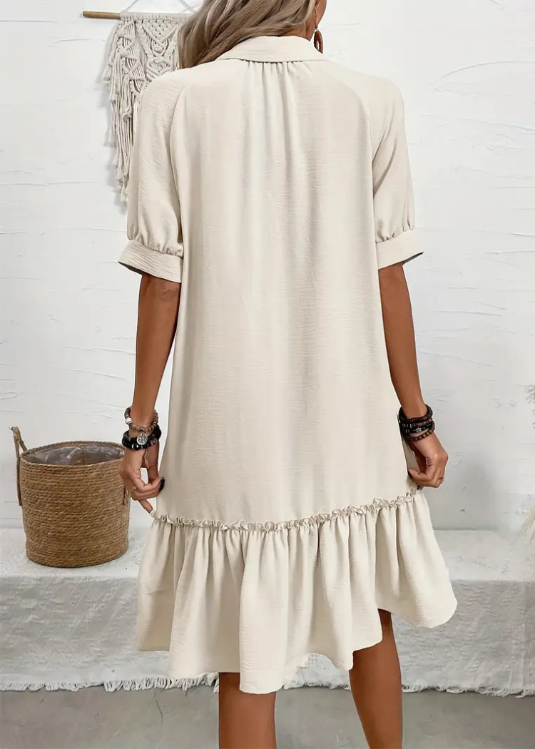 Damen - Lässiges A-Linien Kleid - Baumwollmischung - Ultimativen Komfort - Ideal für den Alltag