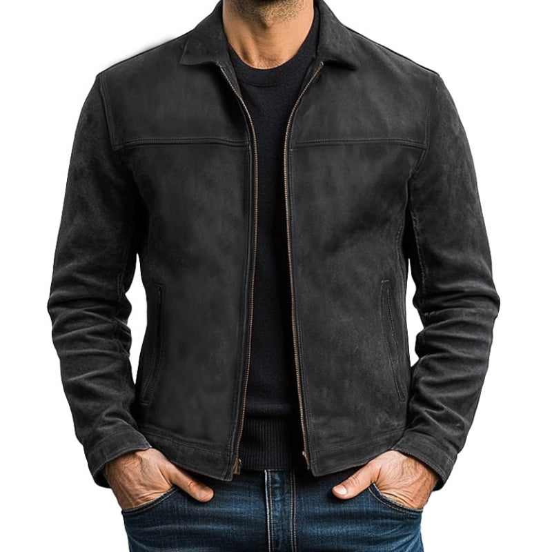 Herren - Jacke mit Reißverschluss - Leder - Stilvoll & Langlebig - Ideal für jede Jahreszeit