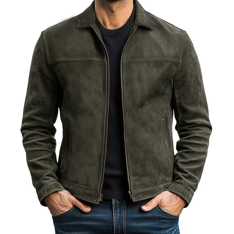 Herren - Jacke mit Reißverschluss - Leder - Stilvoll & Langlebig - Ideal für jede Jahreszeit