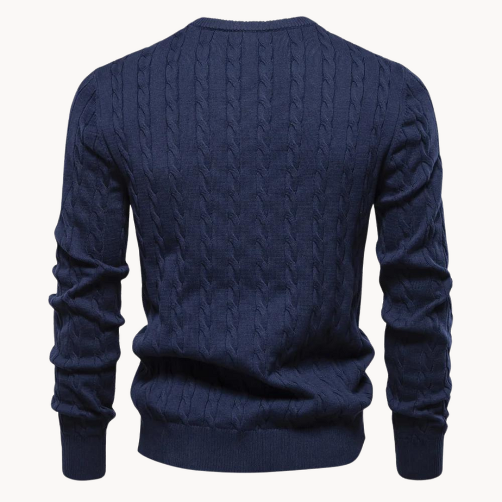 Herren - Zopfstrick Pullover - Weicher Stoff - Warmer Ponty - Lässiger und bequemer Pullover für jeden Anlass
