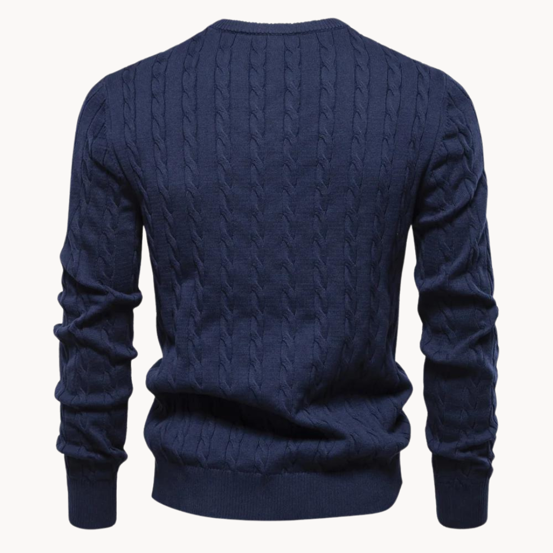 Herren - Zopfstrick Pullover - Weicher Stoff - Warmer Ponty - Lässiger und bequemer Pullover für jeden Anlass