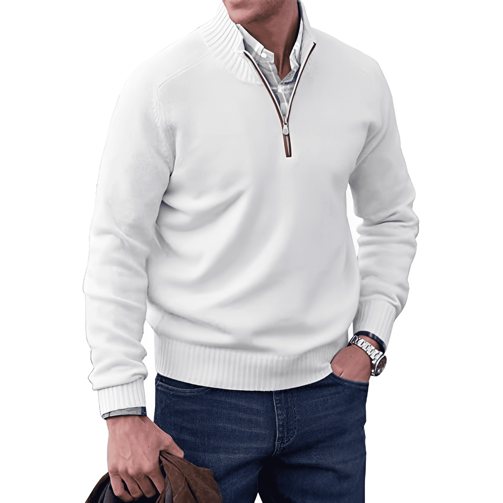 Herren - Bequemer Langarm Pullover - Weicher Strick - Lässiger Stil für jede Jahreszeit