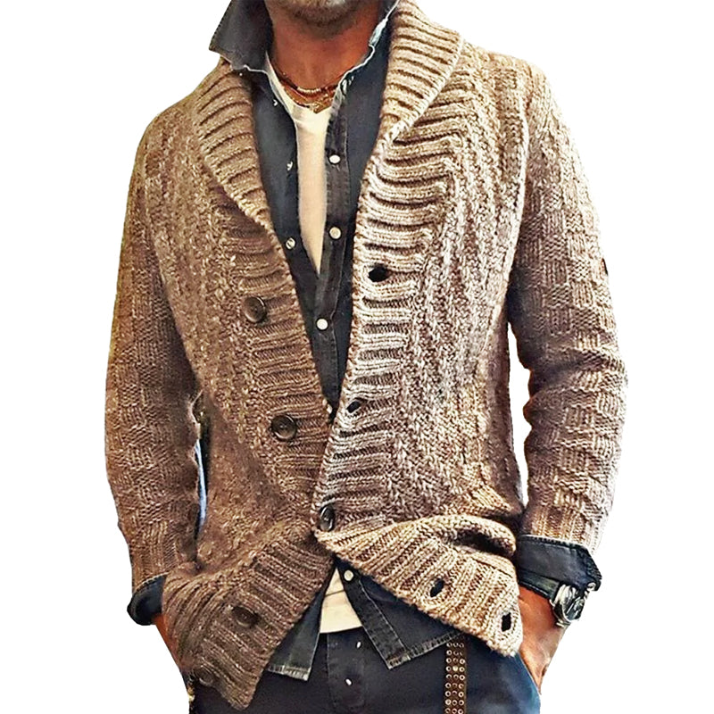 Herren - Strickjacke - Vintage Revers - Stilvoller und bequemer Überwurf für jeden Anlass