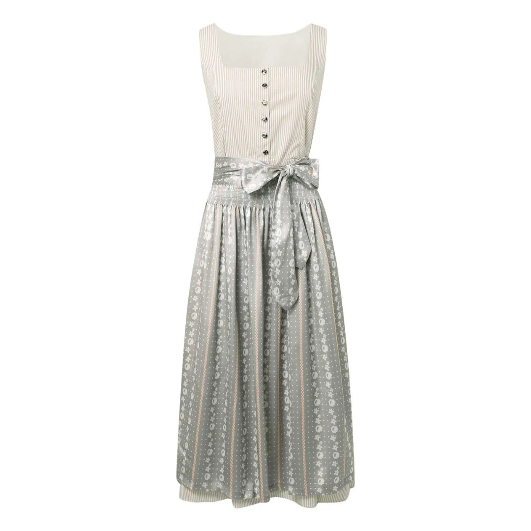 Damen Grau Oktoberfest Dirndl Kleid