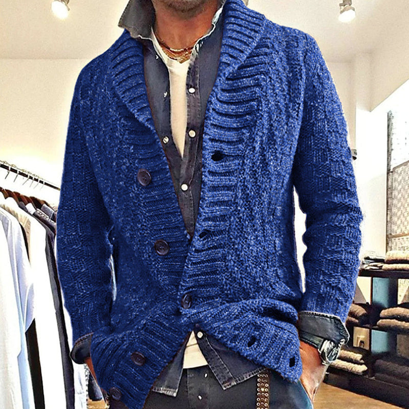 Herren - Strickjacke - Vintage Revers - Stilvoller und bequemer Überwurf für jeden Anlass